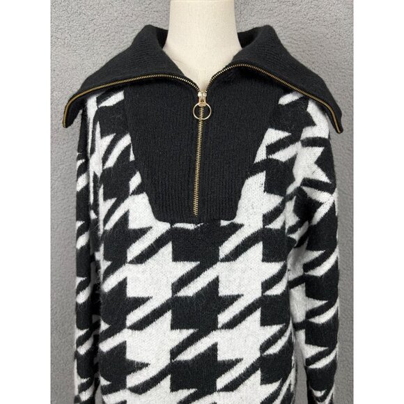 I.n.c. International Concepts Women's Houndstooth Quarter-Zip Sweater Small NWTs - Picture 2 of 8